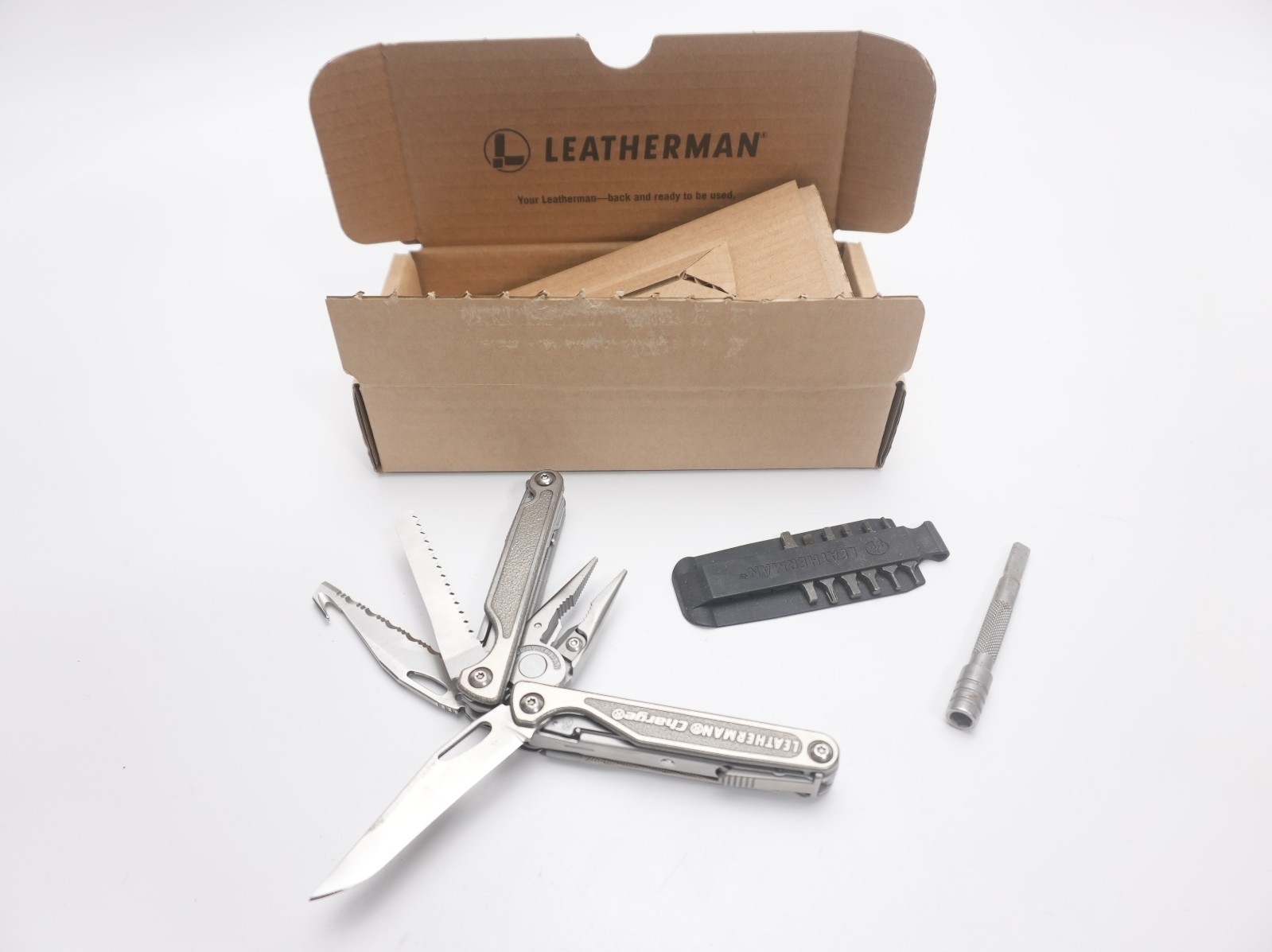 NICE! Leatherman Charge Ti Titanium Multi-Tool w/ Screwdriver Attachment