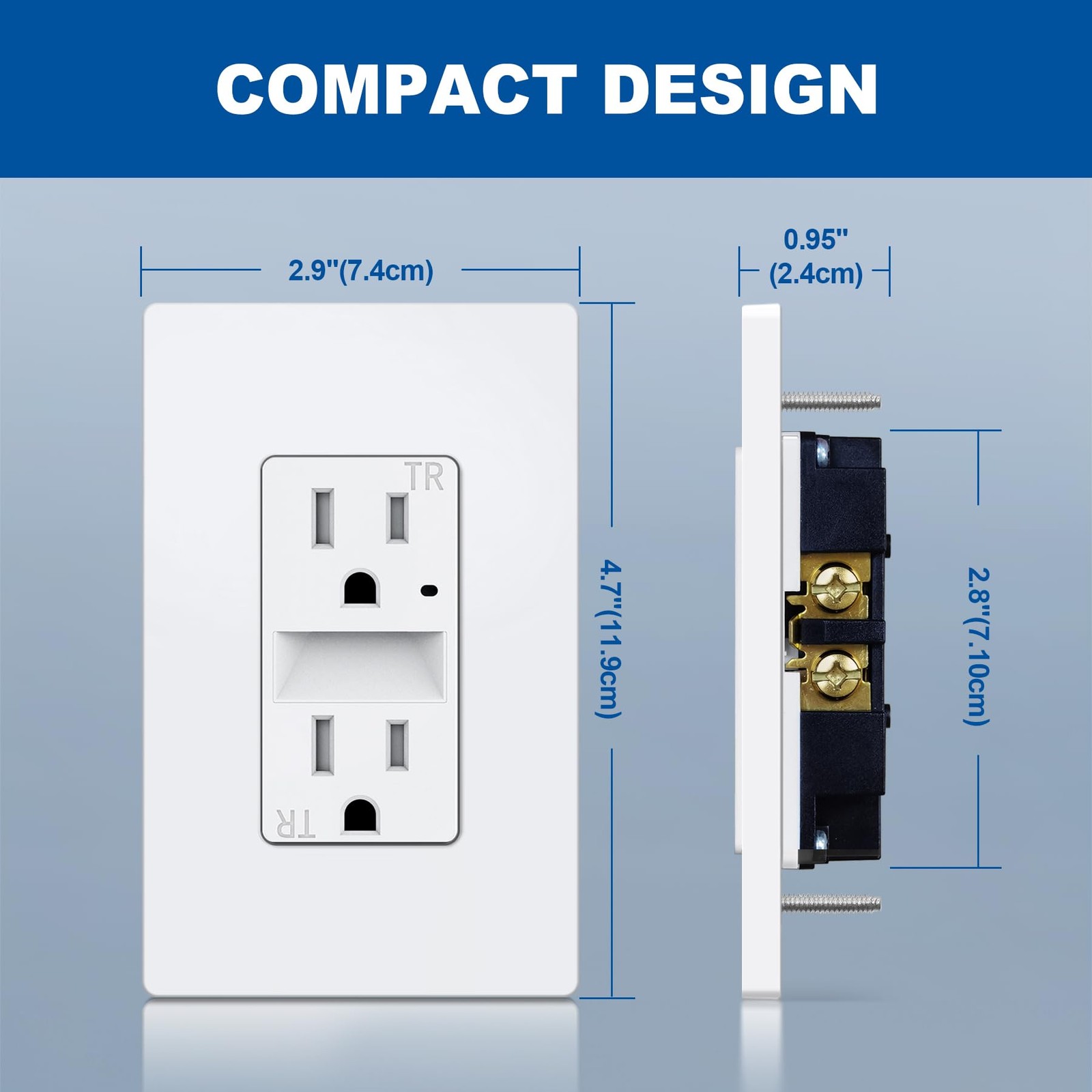 CML 20x 15A Outlet White w/Night Light