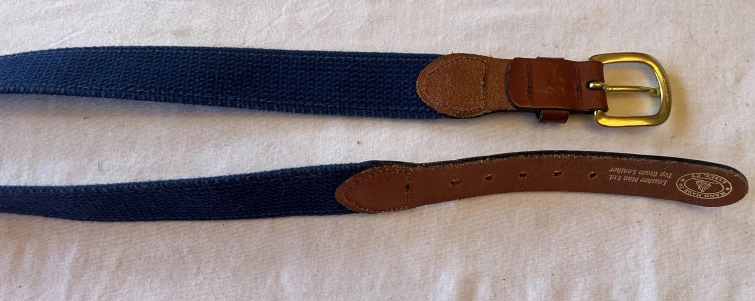 US Air Force LOGO Blue Web Belt W/ Solid Plated Solid Brass Buckle 42" LN