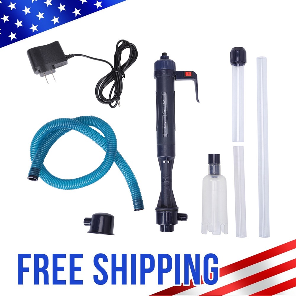 Electric Gravel Vacuum Cleaner Pump Aquarium Fish Tank Water Siphon Change US