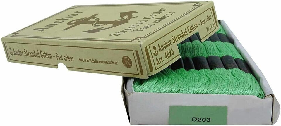 Anchor Thread Green 0203 Cross Stitch Stranded Pure Cotton Hand Embroidery Floss