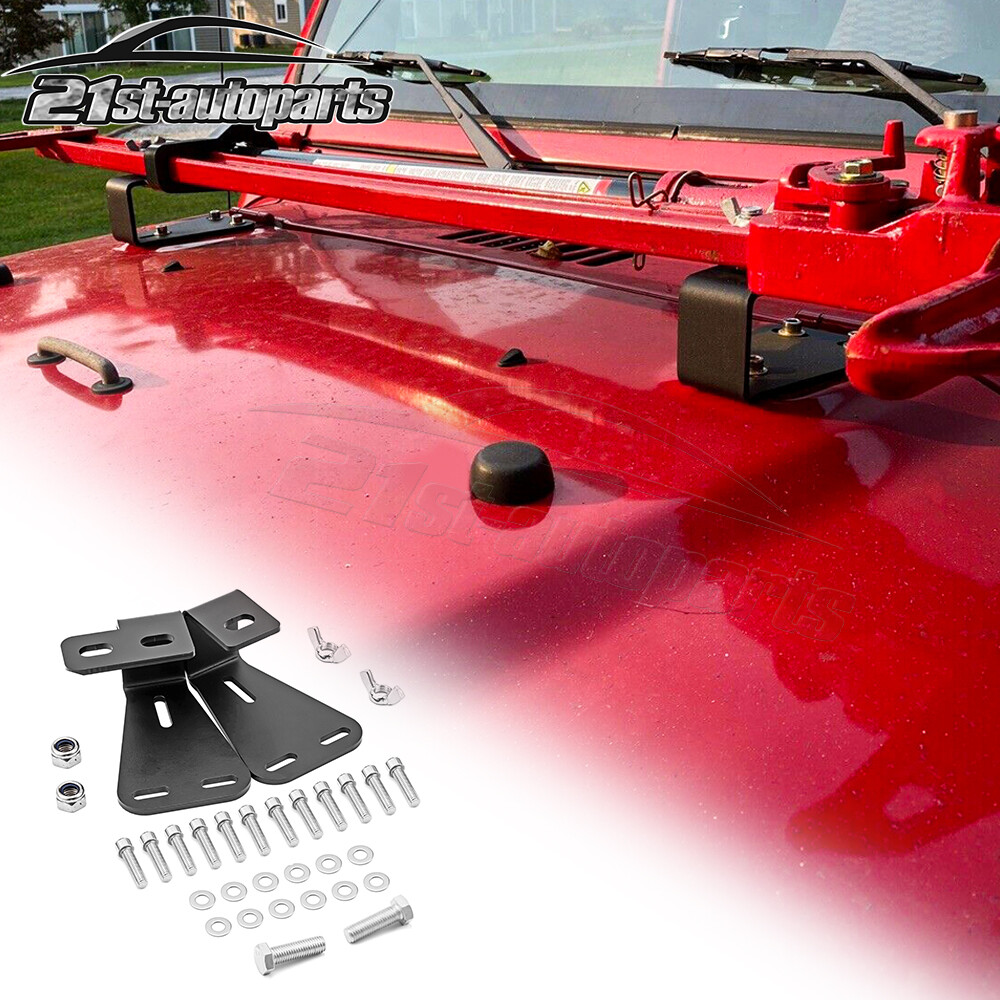 For 1944-2006 Jeep Wrangler CJ YJ TJ Hi-Lift Jack Upper Hood Mount Bracket Kit