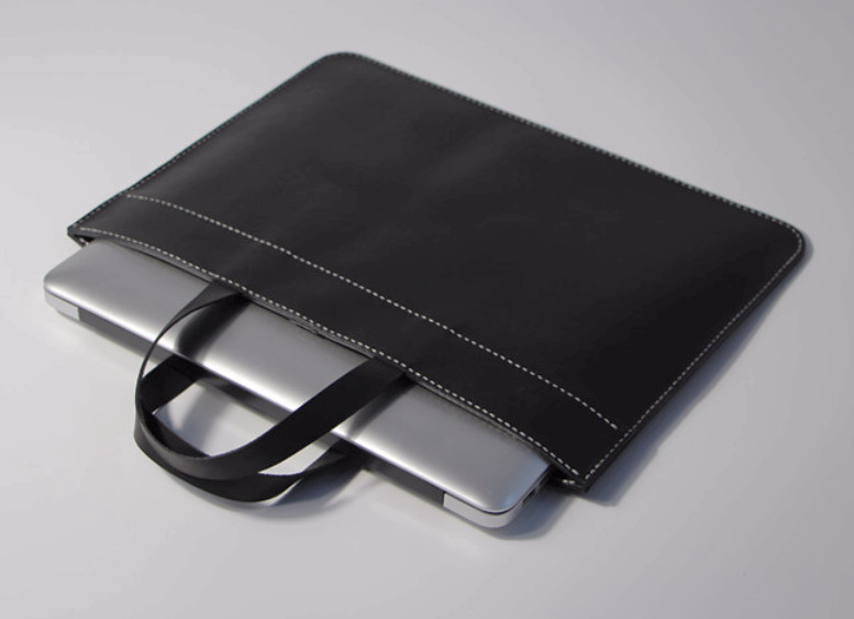 file Folder pocket cow Leather laptop bag Briefcase iPad Case pouch black 801
