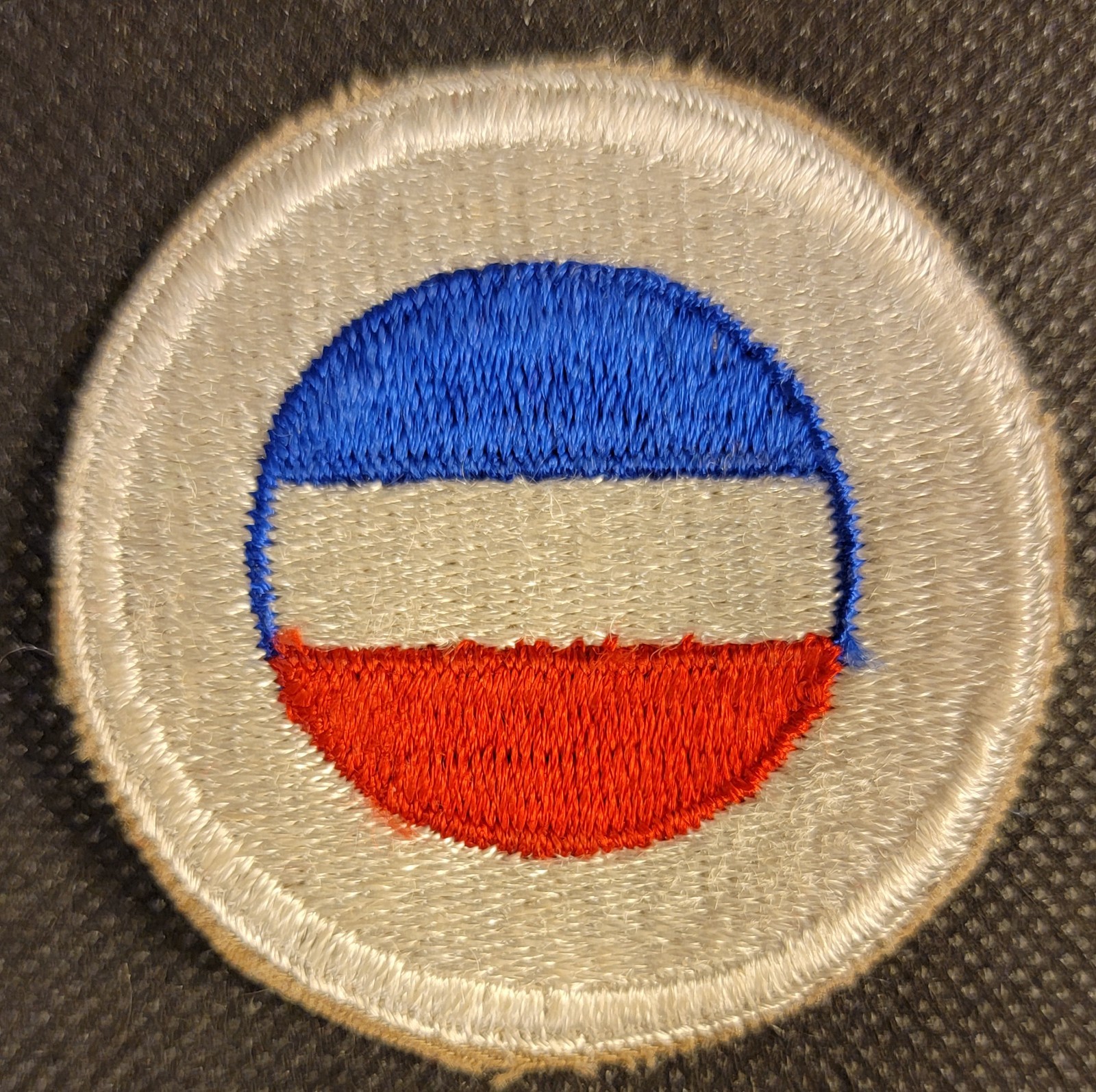 Vtg WW II US Army Army Ground Forces Original Non Glow Cut Edge White Back Patch
