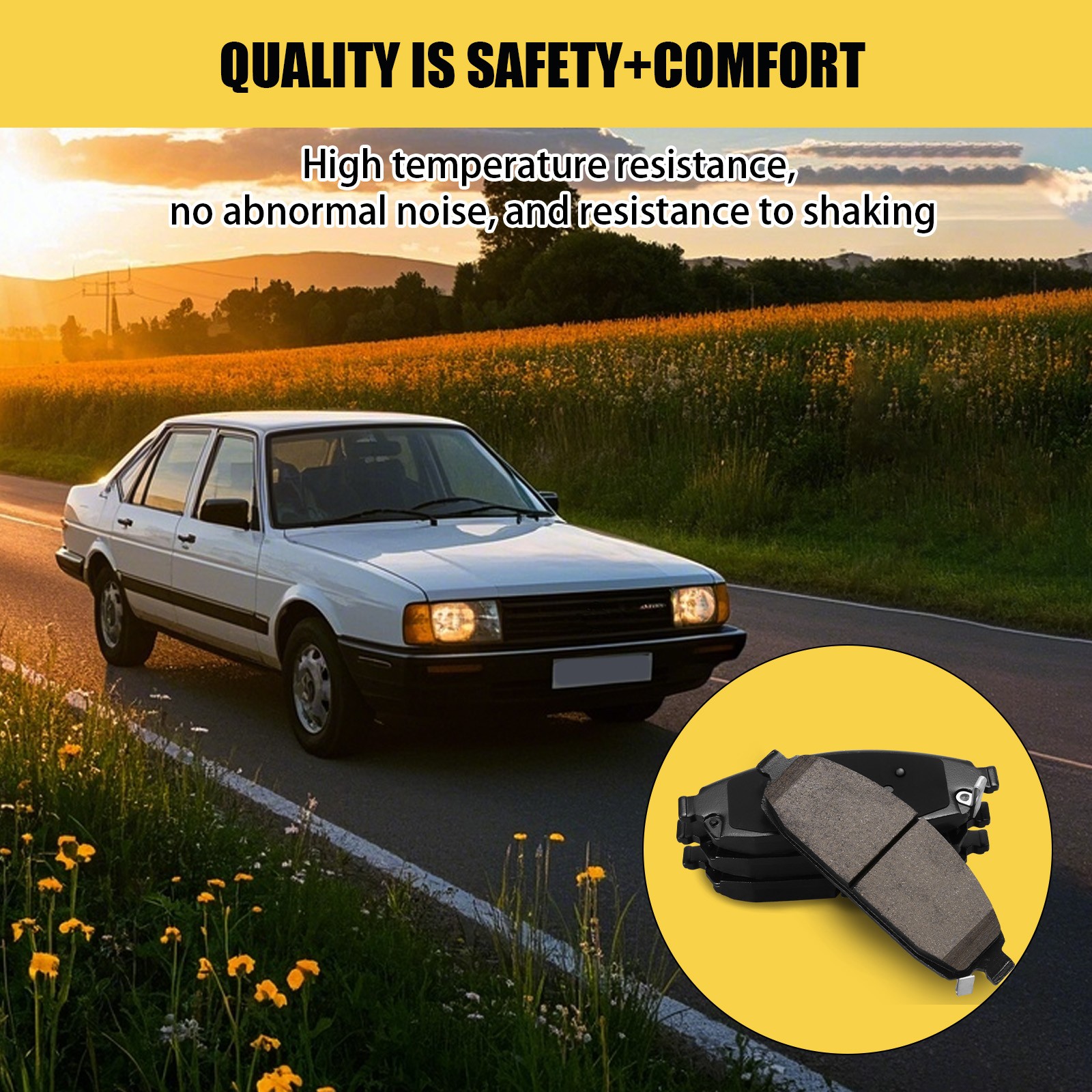 Front Ceramic Brake Pads Replacement for 2005-2010 Jeep Grand Cherokee Commander