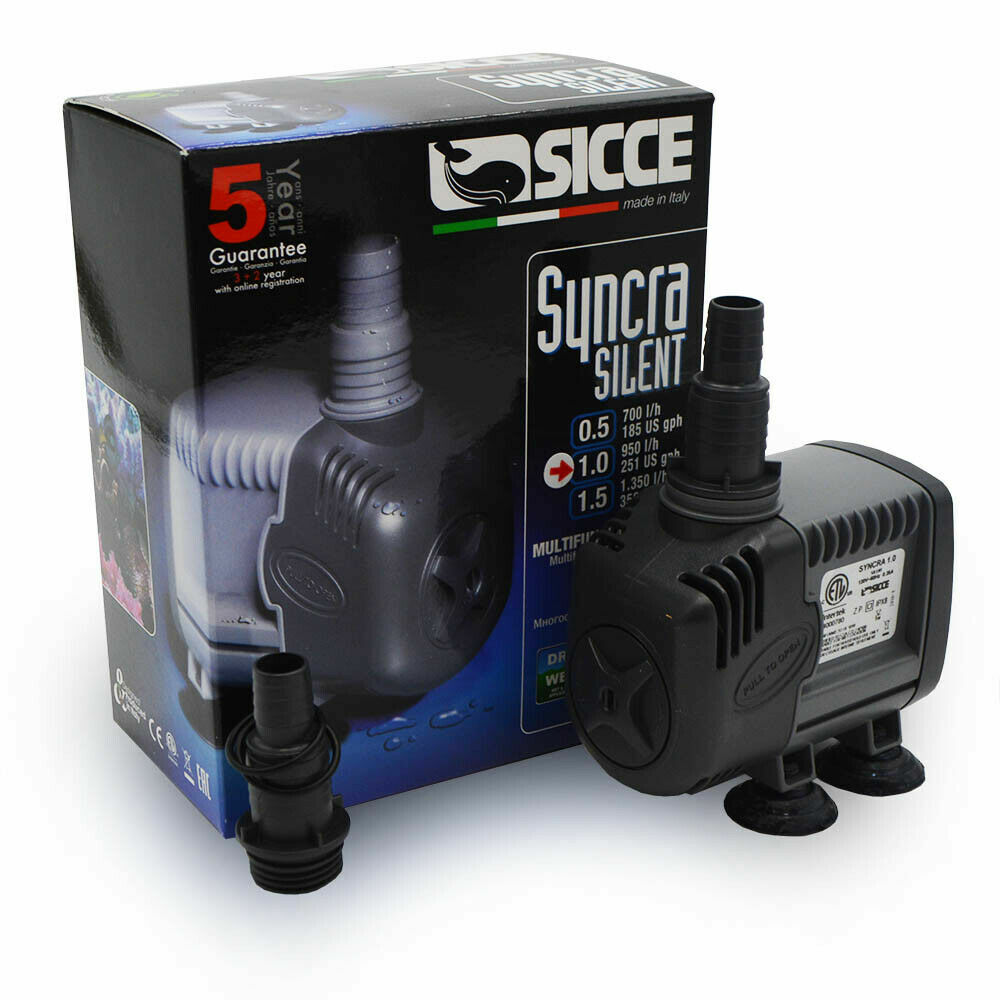 Syncra "Silent" Pump Model 1.0 (251 gph) 5 ft. Head - Sicce