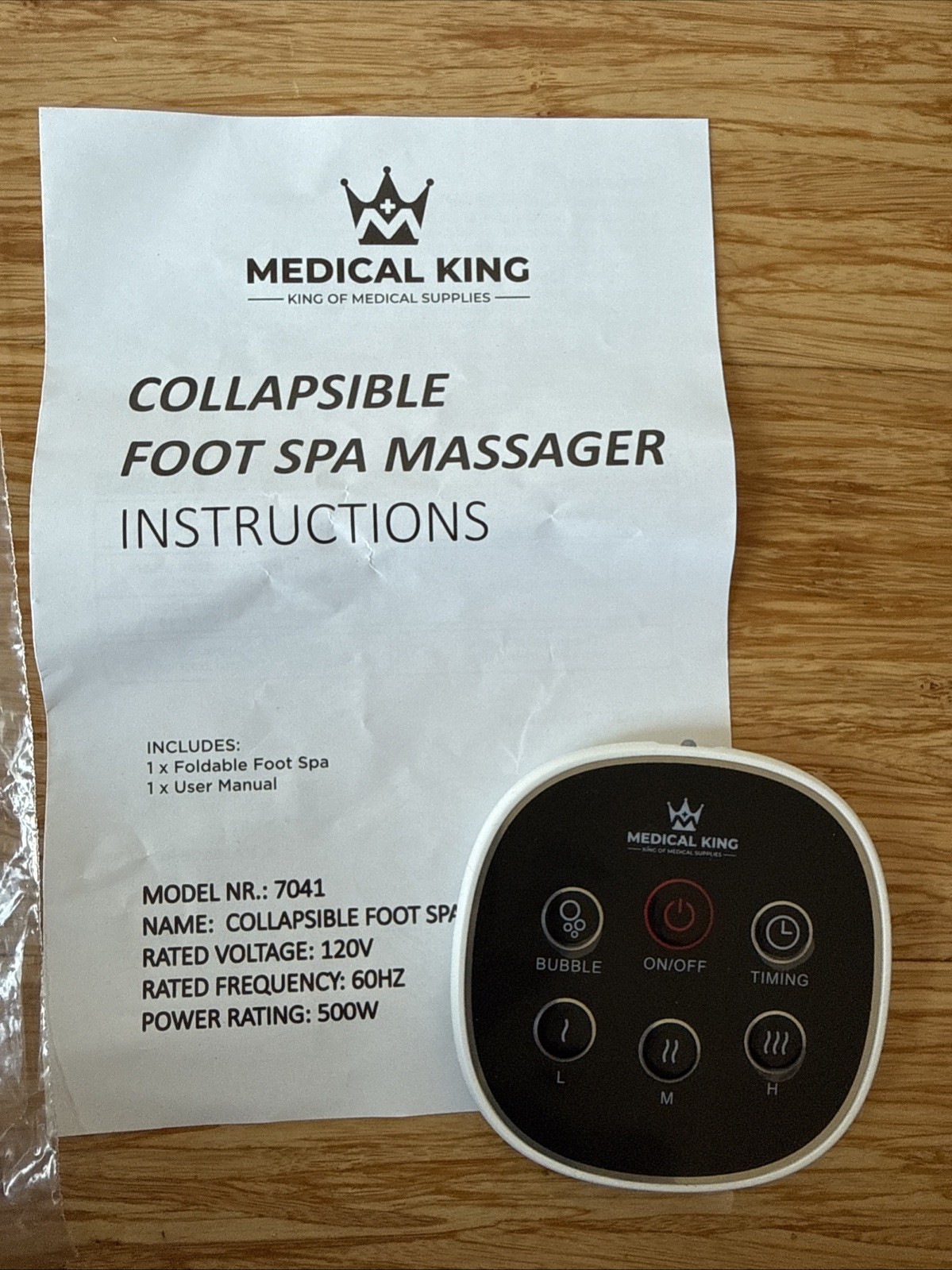 MEDICAL KING FOOT SPA REMOTE CONTROL ONLY 7042. Brand New!