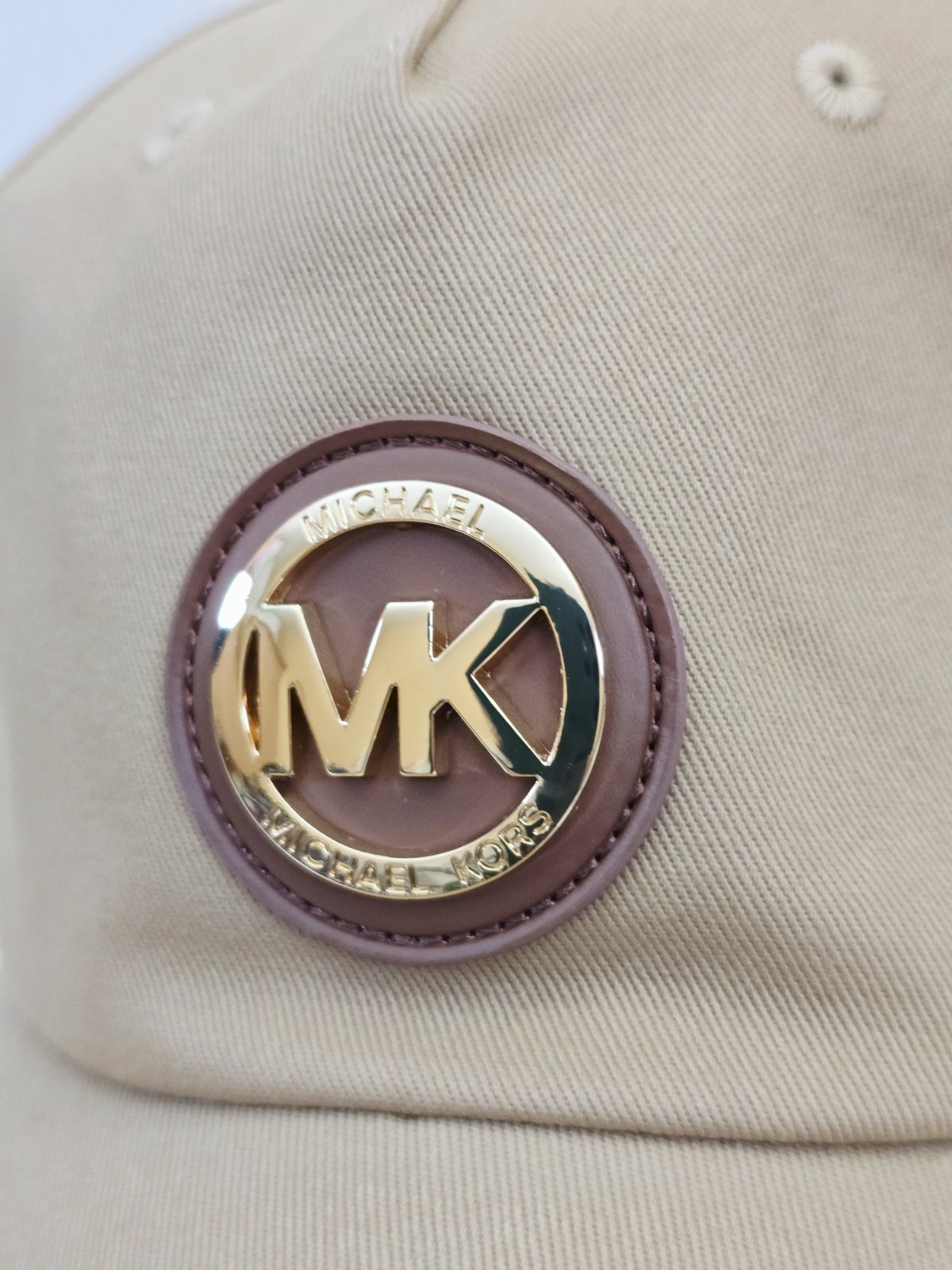 Michael Kors Khaki Brown MK Logo Baseball Cap Hat Adjustable OS NWT $68