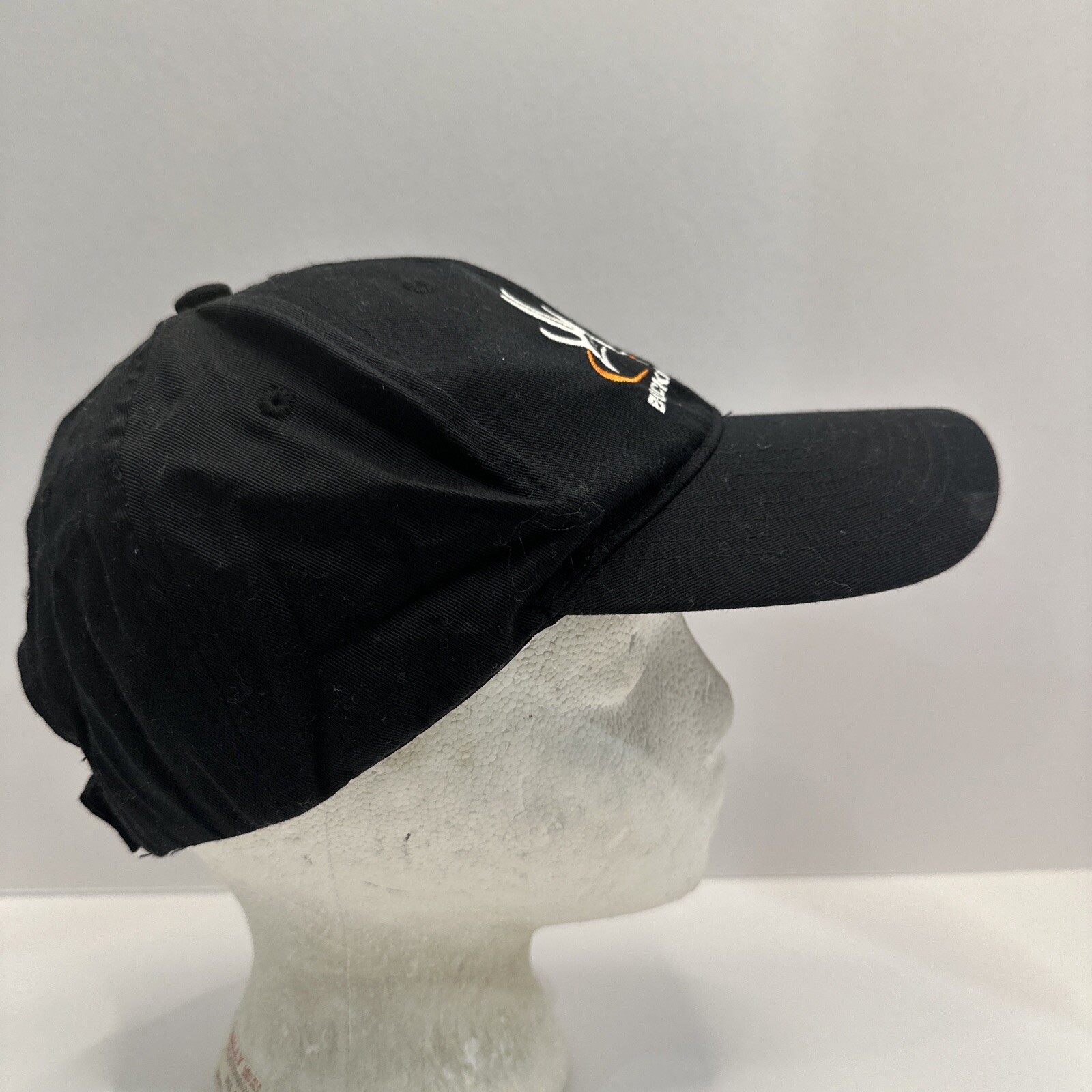 Buckmasters Black Hat Cap w Antlers on Front NAPA Know How Hook Loop EUC