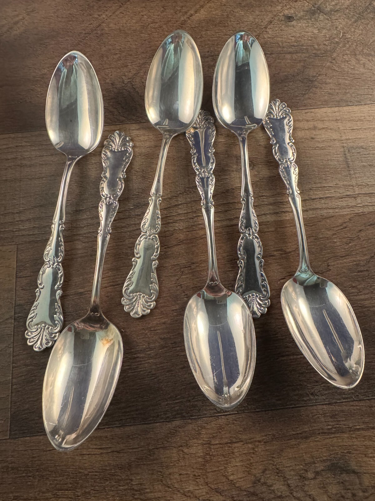 C Rogers & Bros Set of 6 Teaspoons Unknown Pattern Silverplate