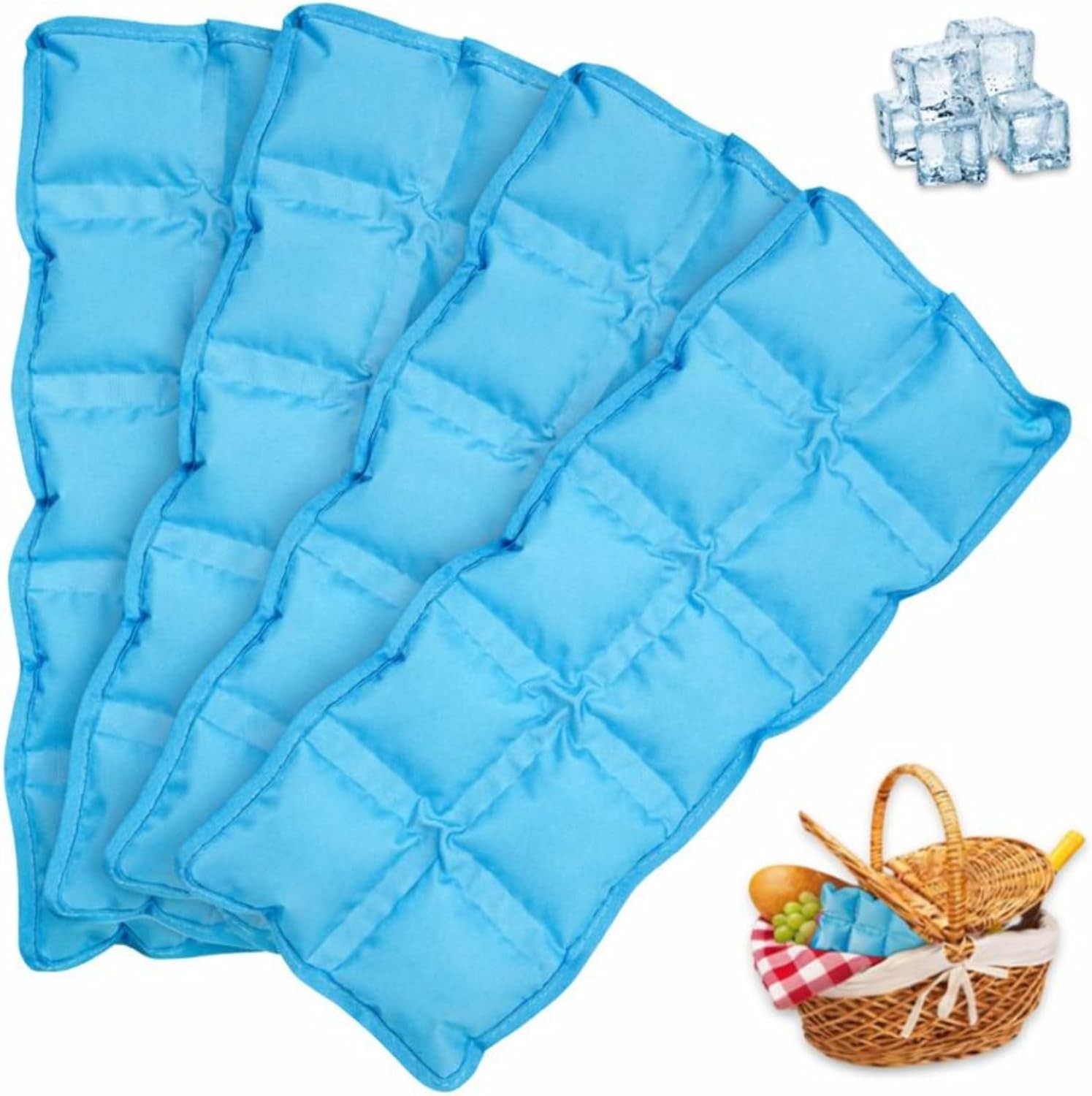Ice Packs for Lunch Boxes Flexible - Reusable Slim Cooler Ice Packs 10” x 4”