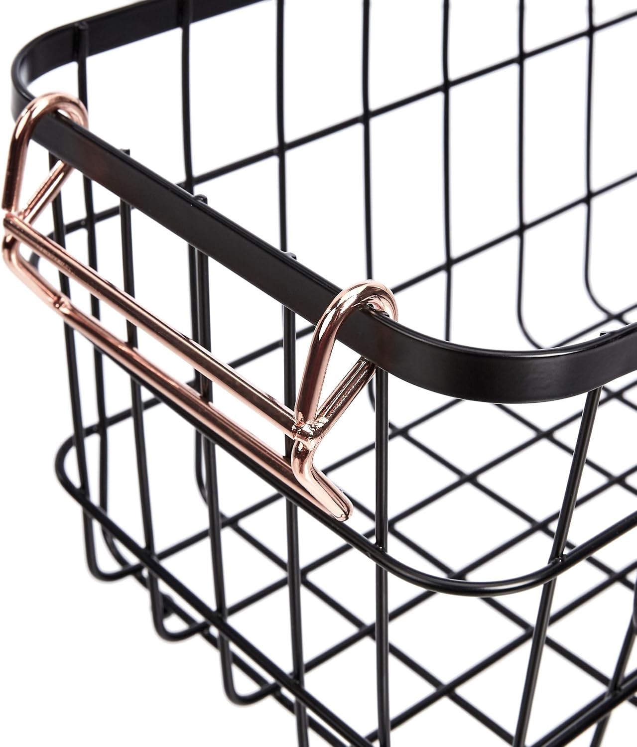 Stackable Metal Wire Rectangular Storage Basket Set Kitchen/Bathroom 2 Count