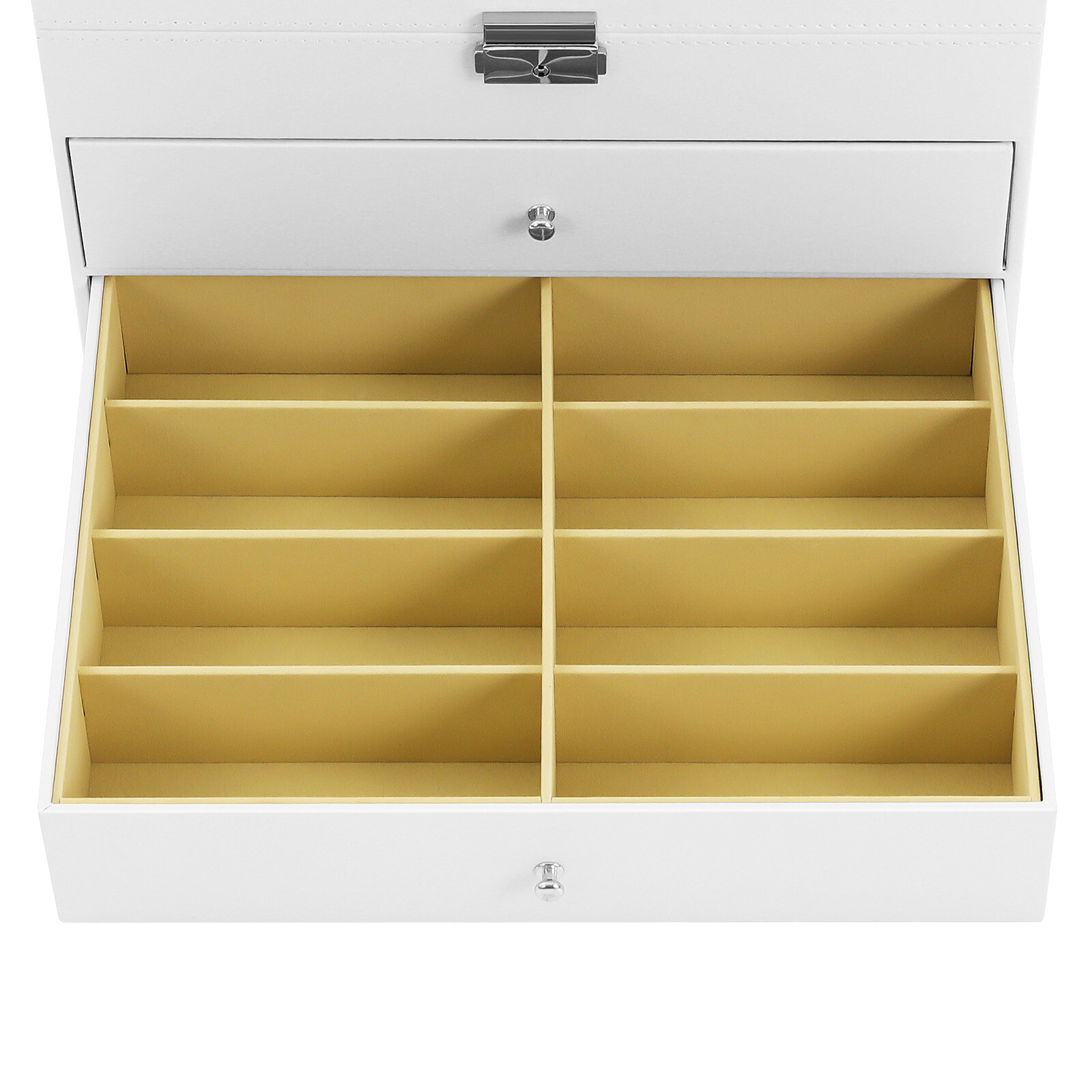 24 Slots Glasses Box Display Storage Case Organizer PU For Sunglasses White