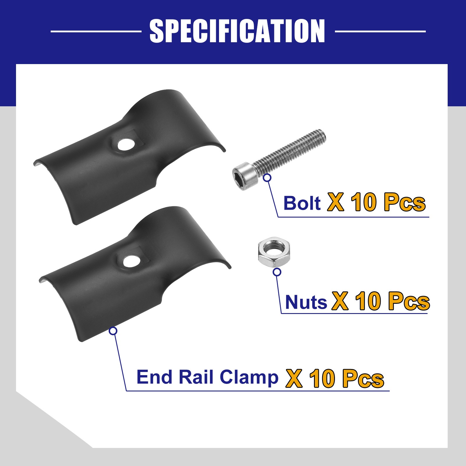 10Pcs Structural Pipe Connector T Pipe Clamp Connector 1-1/4"(32 mm) Black