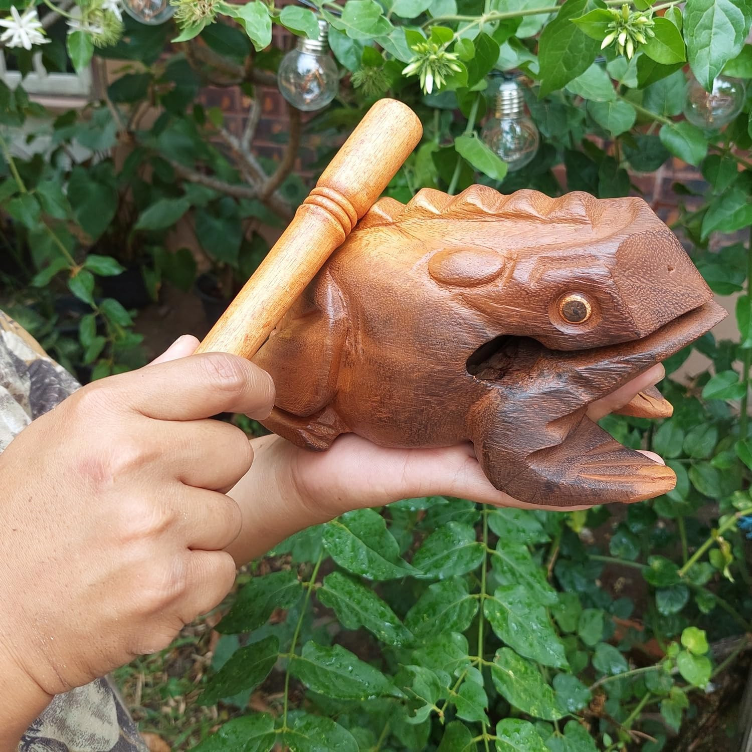 Extra Large 9" Wood Frog Guiro Rasp Percussion Instrument Tone Block Wooden Good