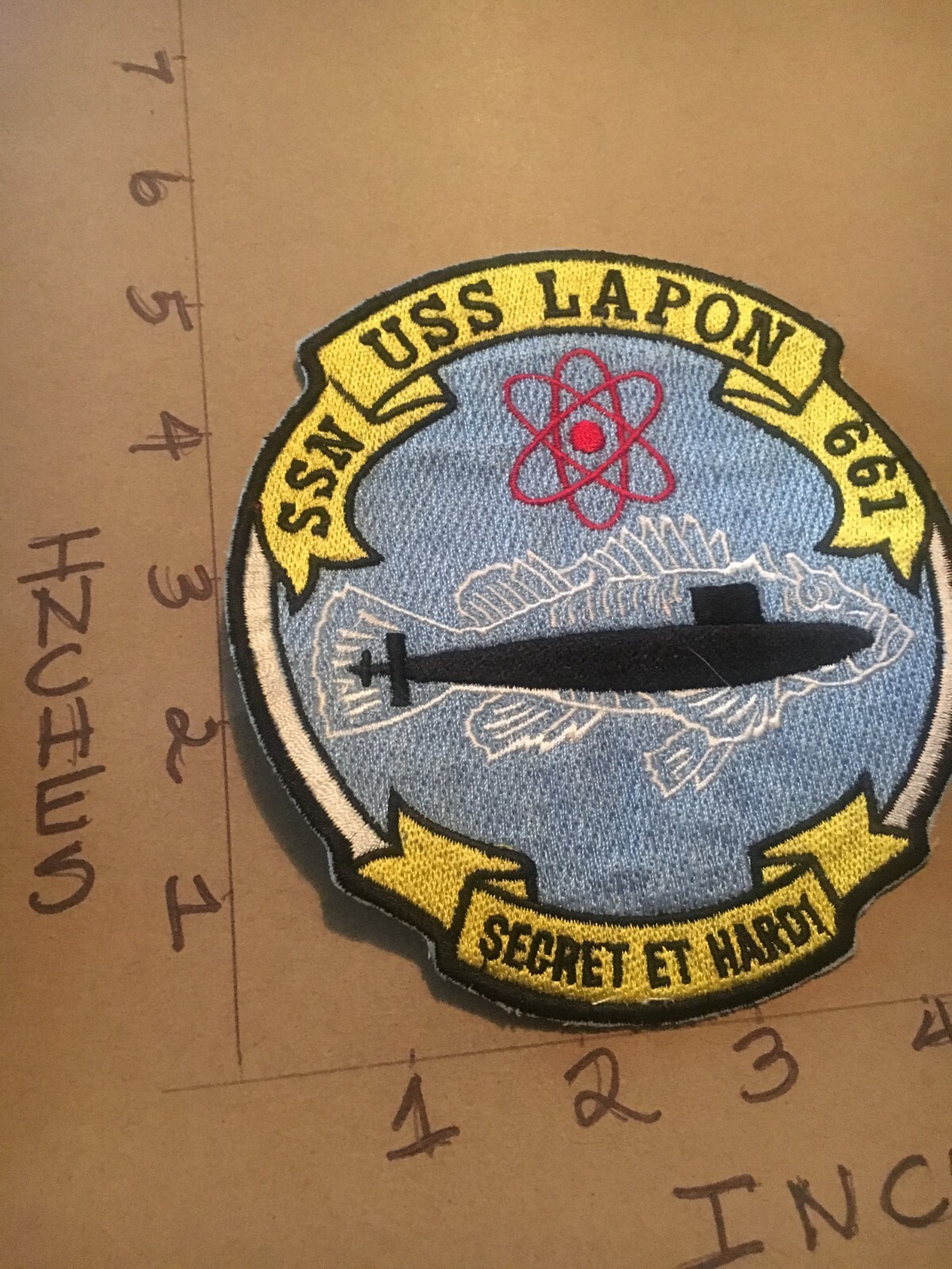 vintage US NAVY USS Lapon  SSN-661 Submarine Patch 5/6/25