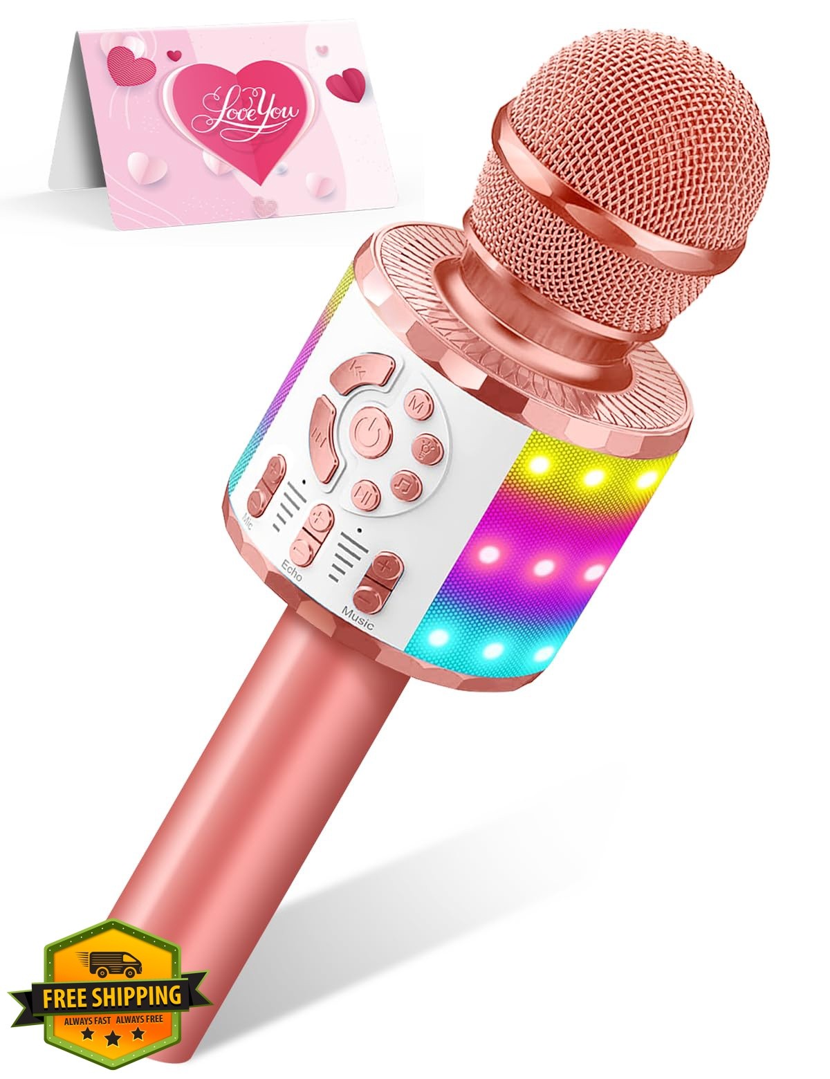 Creattop Kids Karaoke Bluetooth Microphone Toys for Girls Microphone Karaoke ...