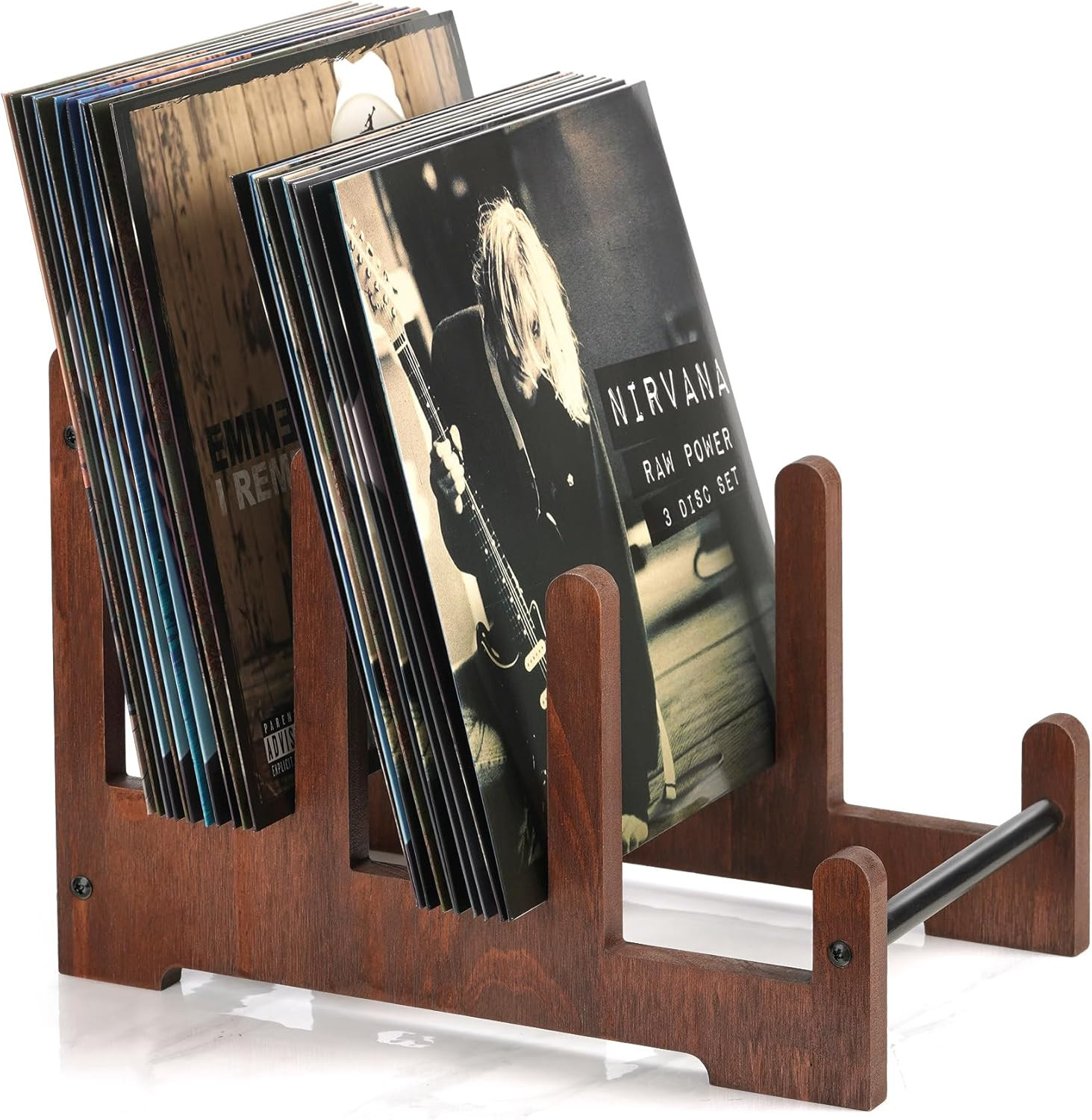 Vinyl Record Holder 60LP Record Storage Rack 3 Tier Album Storage Shelf Wood