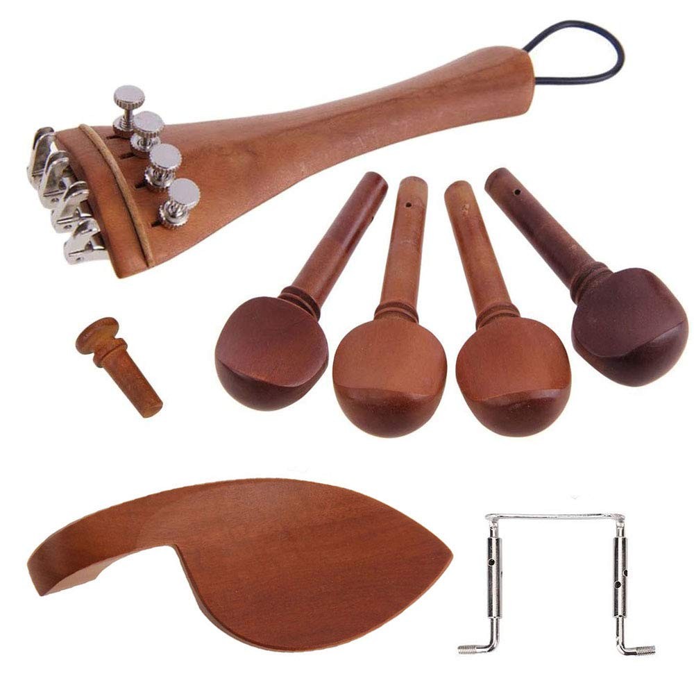 13Pcs 4/4-3/4 Violin Accessories Kit Violin Tailpiece with Metal Fine Tuner 4 Tu
