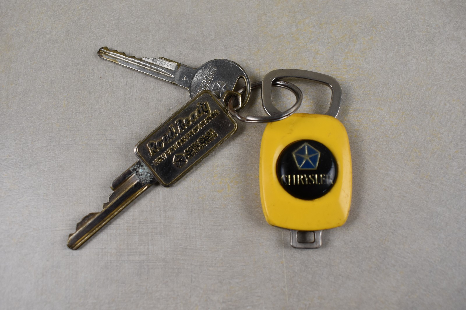 Road Ready New Vehicle Preparation & Round Chrysler Keys with Fob Rare/Vintage