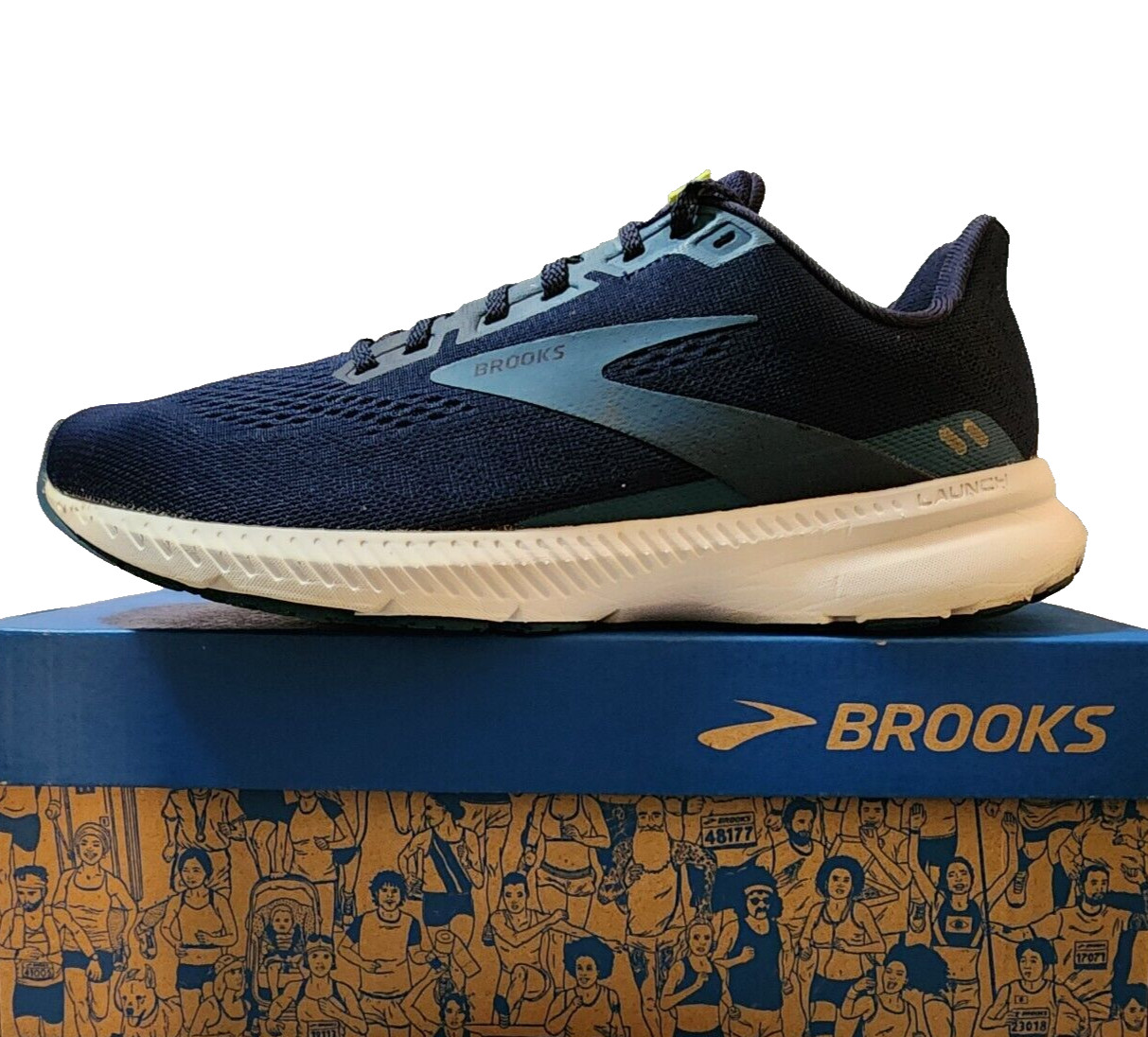 Brooks Men's 8 D (Women's 9.5) Launch 8 Running Shoes in Peacoat/Legion