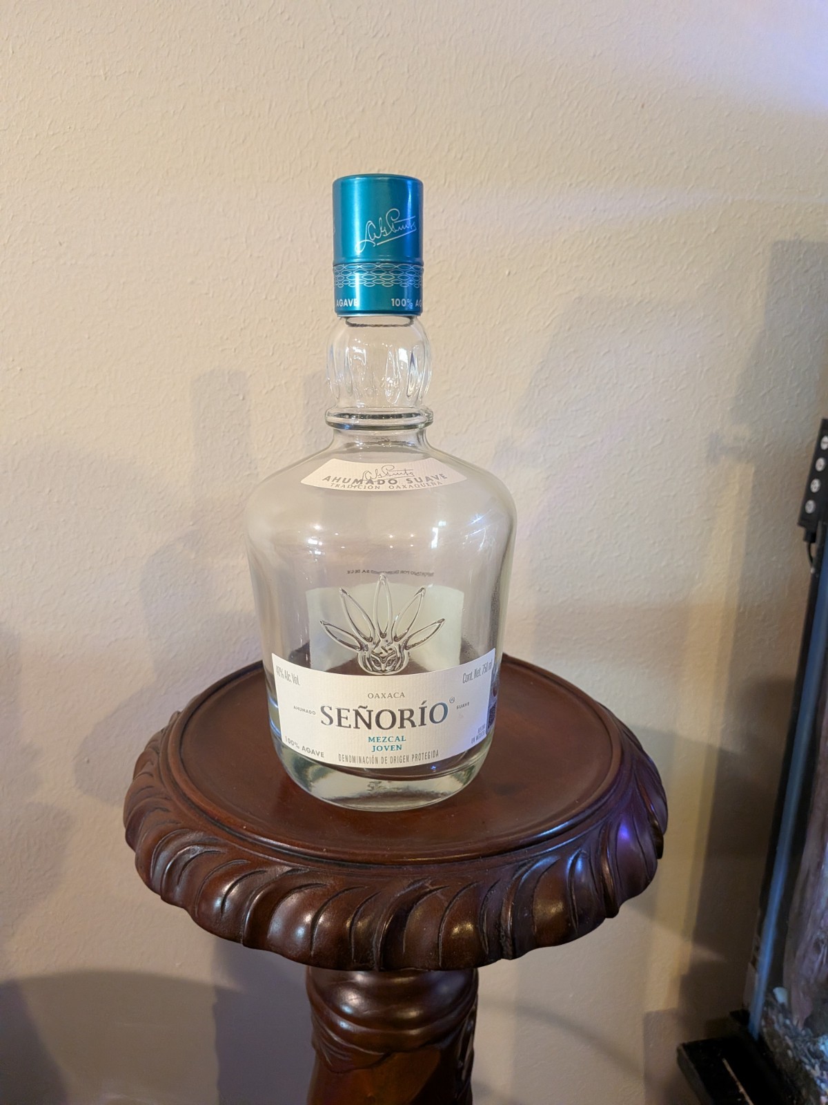 Oaxaca SENORIO Mezcal Joven 100% Agave empty bottle 750 ml