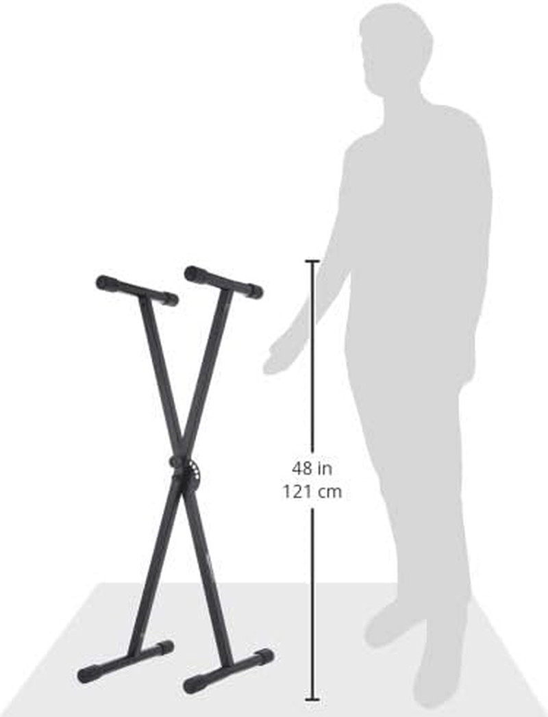 Keyboard and Piano Stand, Adjustable Height, Portable Single-X-Shape, Stable Ste