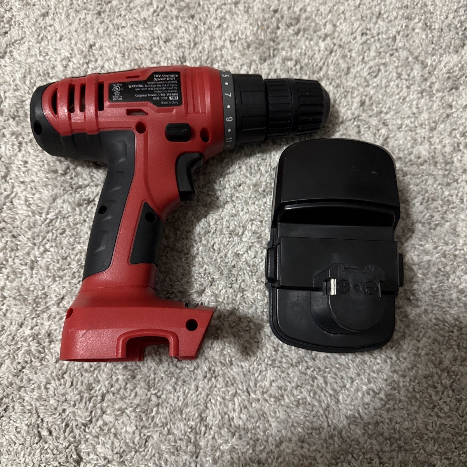 Tool Shop 18V Variable Speed Cordless Drill Driver With battery