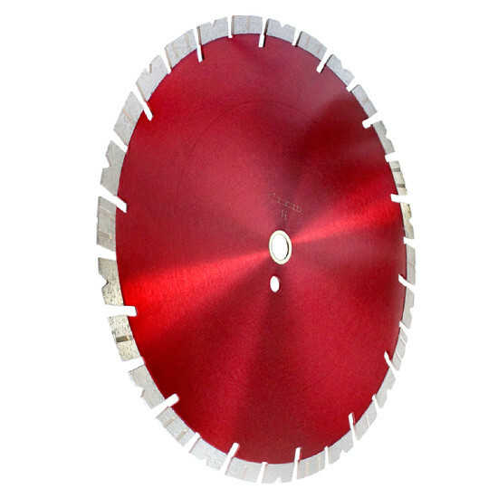 Alternating Notched and Turbo Segmented Diamond Blade 15 mm Rim 14" x125'' x 1"