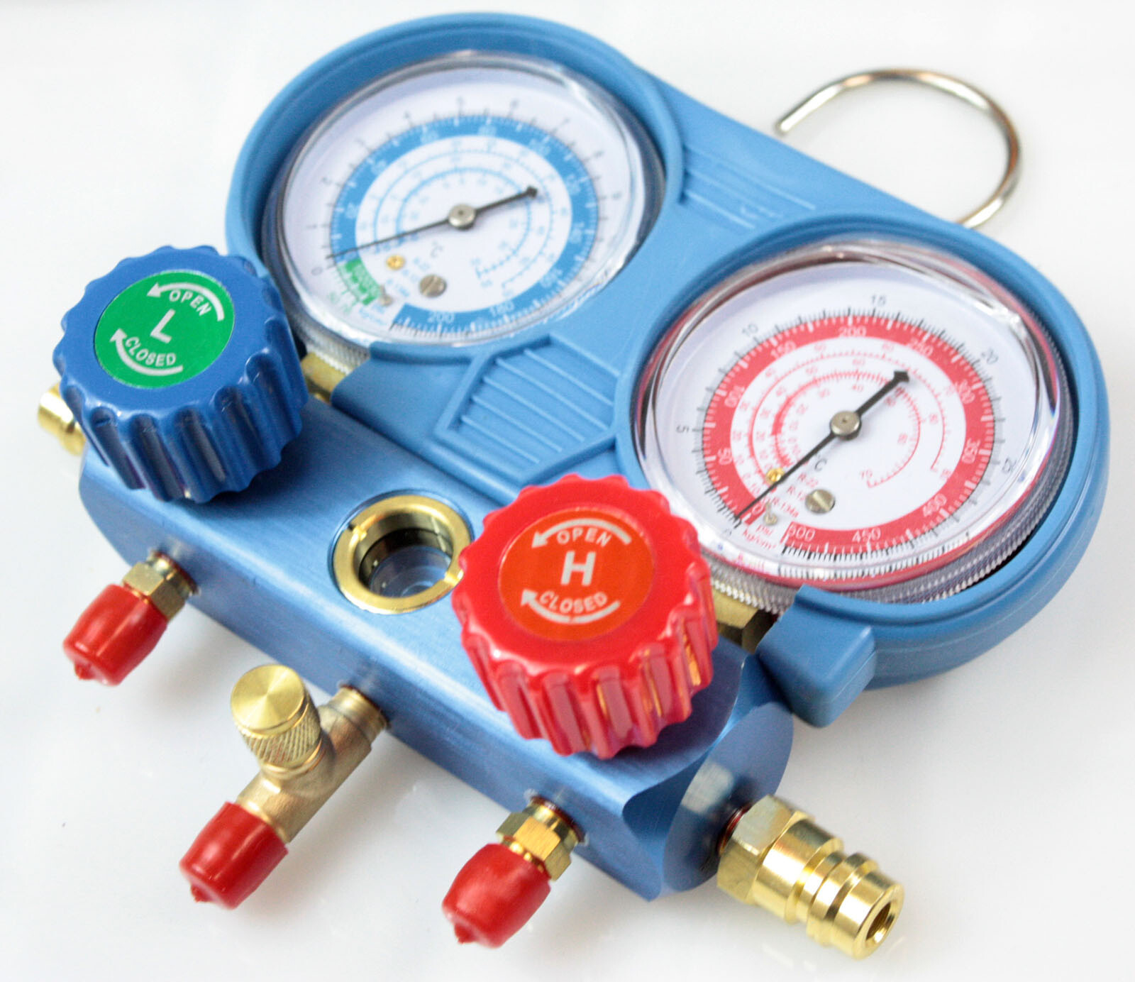 Combo 3CFM 1/4hp AC Vacuum Pump & HVAC Refrigeration Manifold Gauge R134 R22 R12