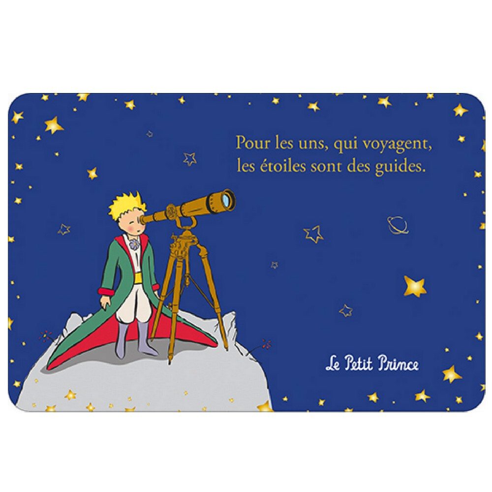 Postcard Kiub The Little Prince looking through a telescope (15x10cm)