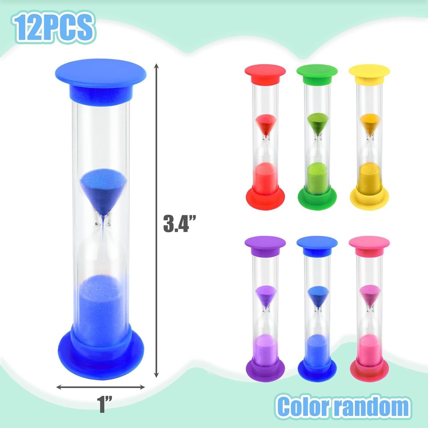 12 Pack Multicolor Sand Timer 2 Minute Hourglass For Classroom Kitchen Decor