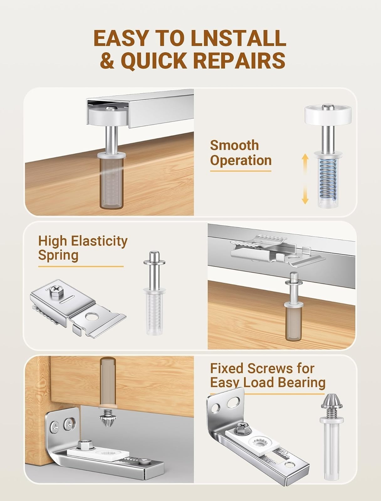 Bifold Door Hardware Repair Kit - 2 Pack Replacement Parts