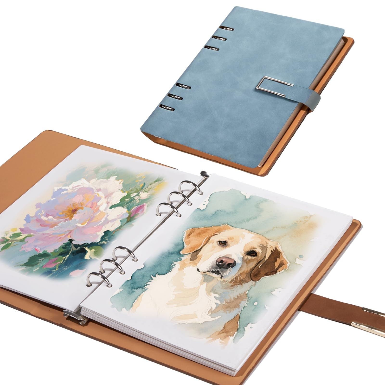 Professional Watercolor Sketchbook 6Ring Binder 300 GSM Cotton 9.25x6.3