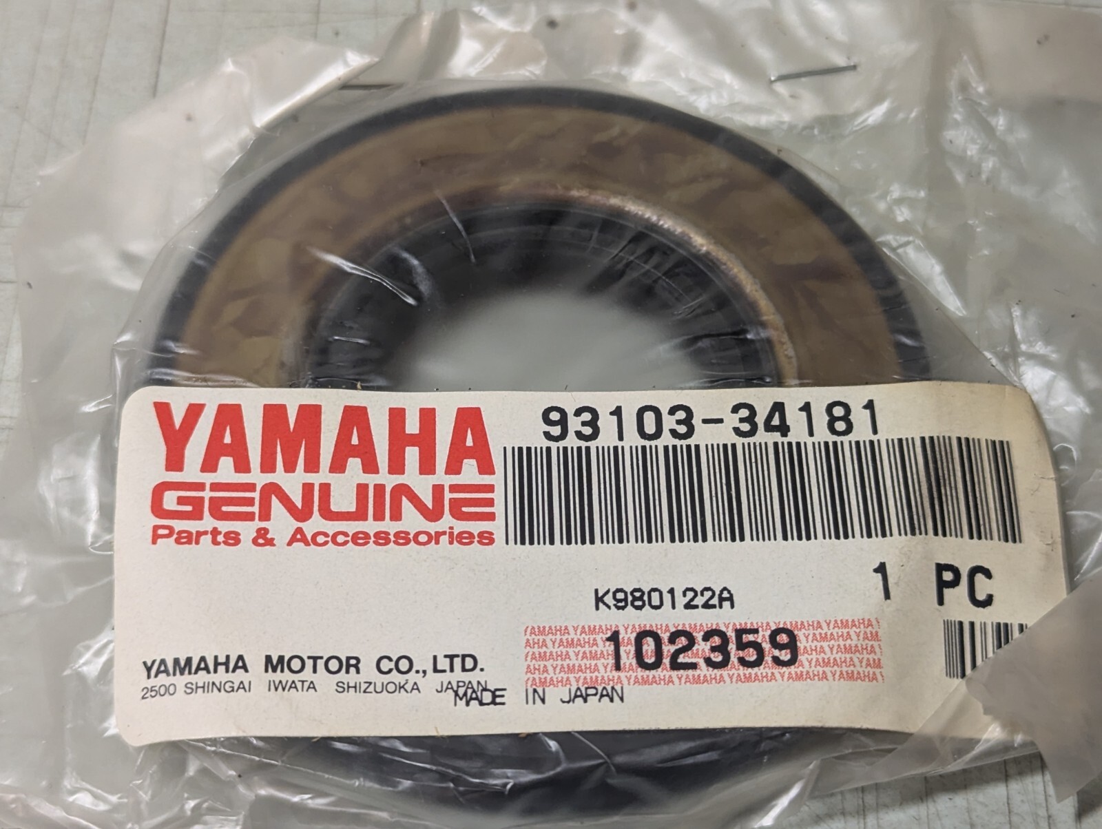 Genuine Yamaha Crankshaft Oil Seal 93103-34181 NEW OEM