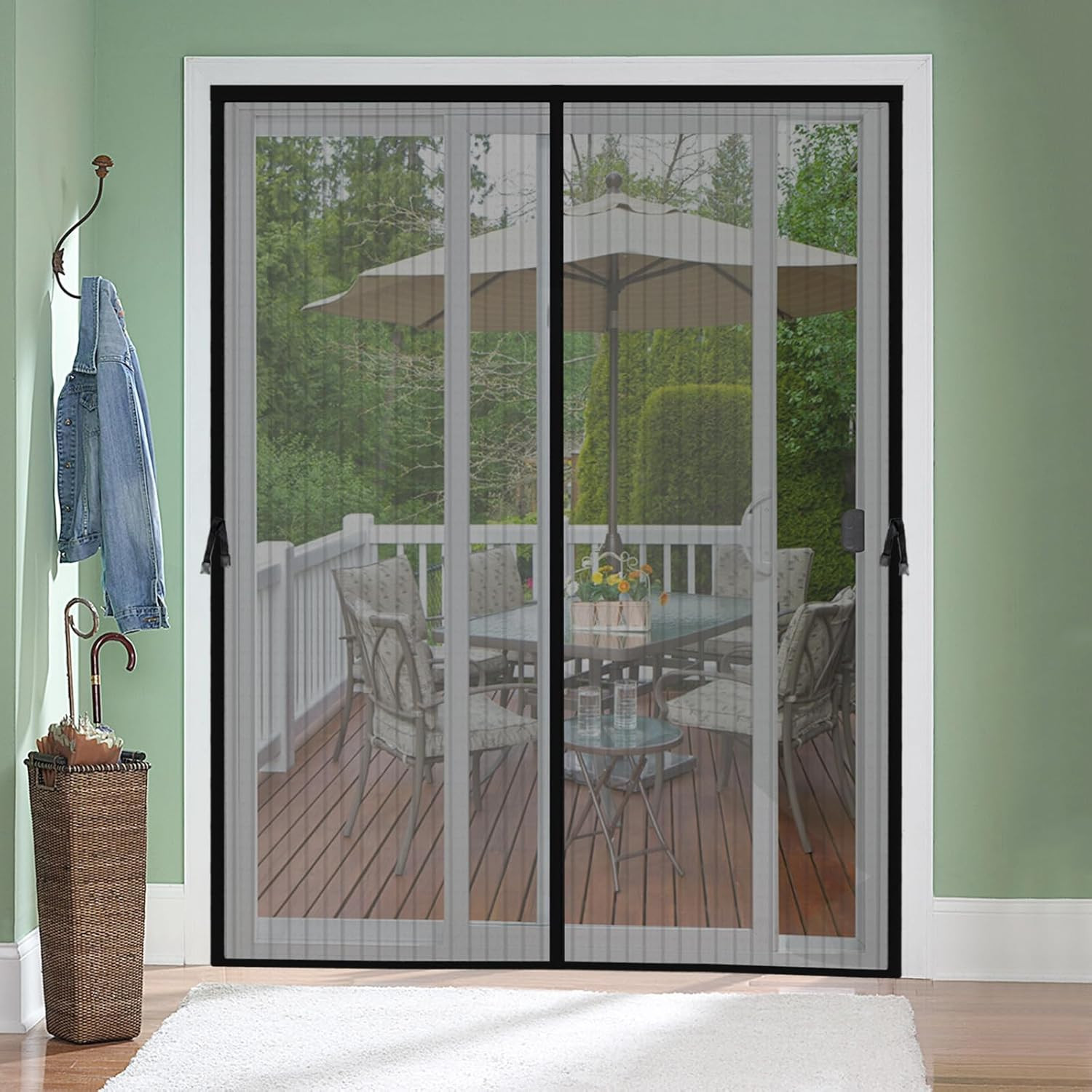 Magnetic Screen Door for 48 X 96 Inch French Door, Screen Itself Size: 50" X 97"