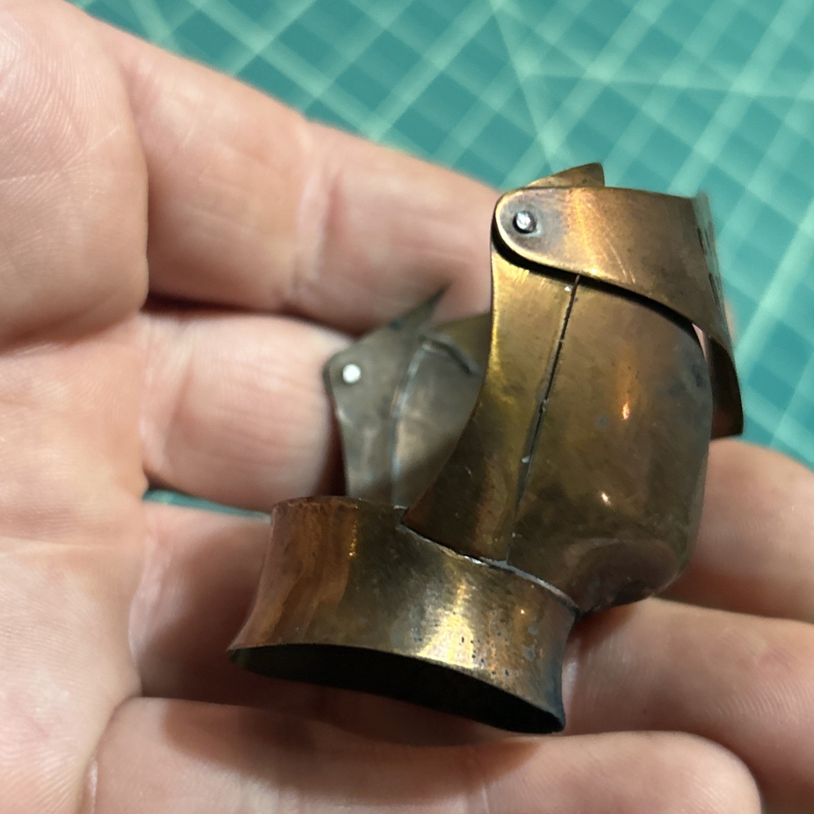 1930s-60s 12” Copper Mini Knight Armor Set + Sword Shield & Steel Stake Anvil