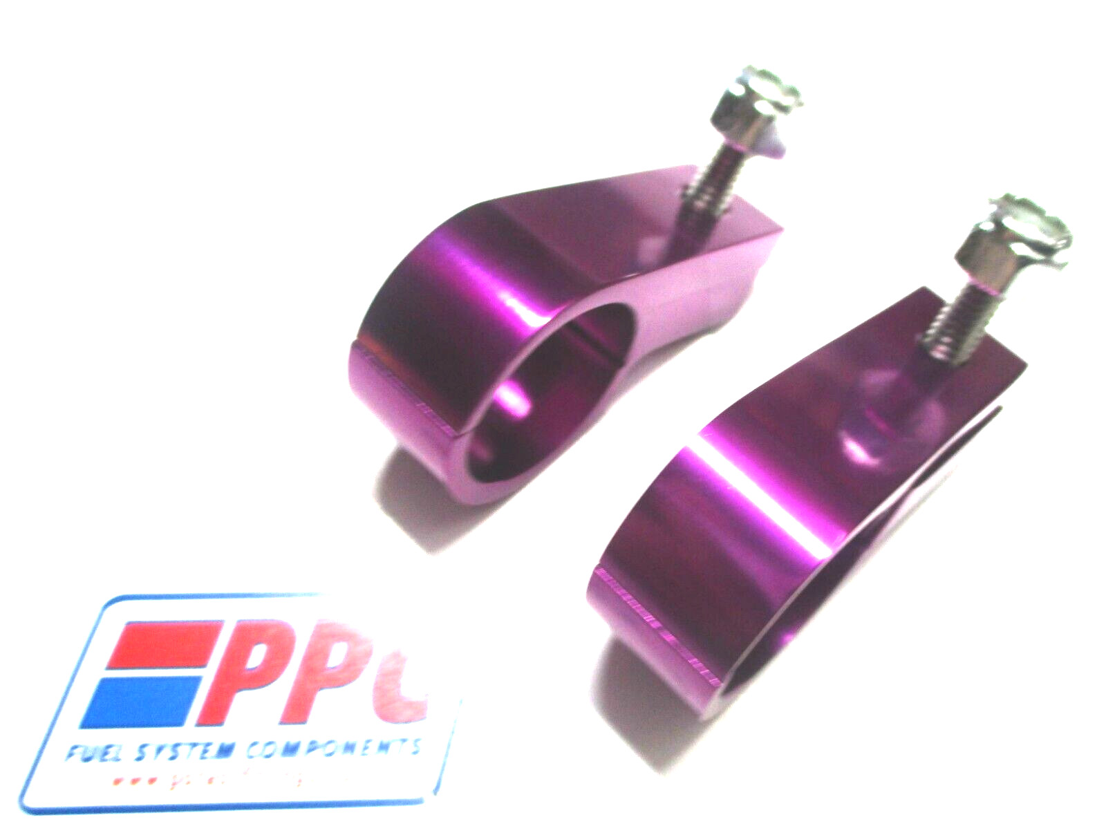3/4" or 19mm  ID Show Polished  Purple Aluminum Line Mounting  P Clamp 2 per pk