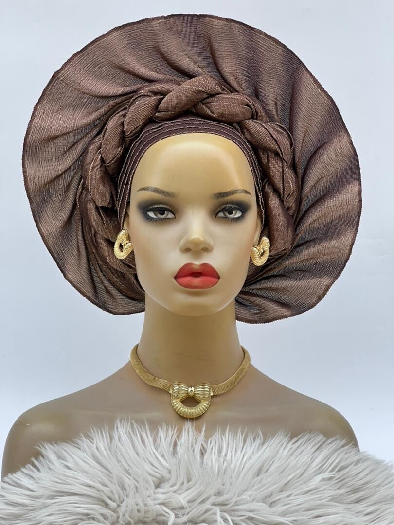 Aso-Oke African Headtie Auto Gele, Headgear.