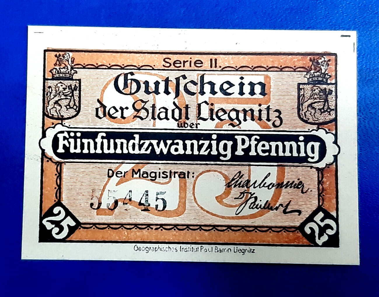 LIEGNITZ (LEGNICA) NOTGELD 25 PFENNIG 1920 EMERGENCY MONEY GERMANY (23696)