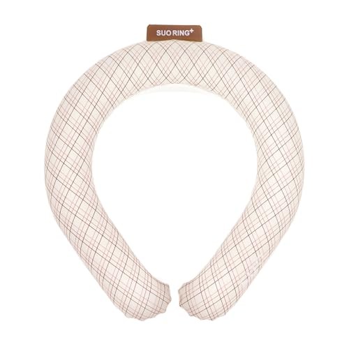 SUO Ring Plus 18 Daily ICE Cooling Neck Ring Pink Beige Graded Check M Japan