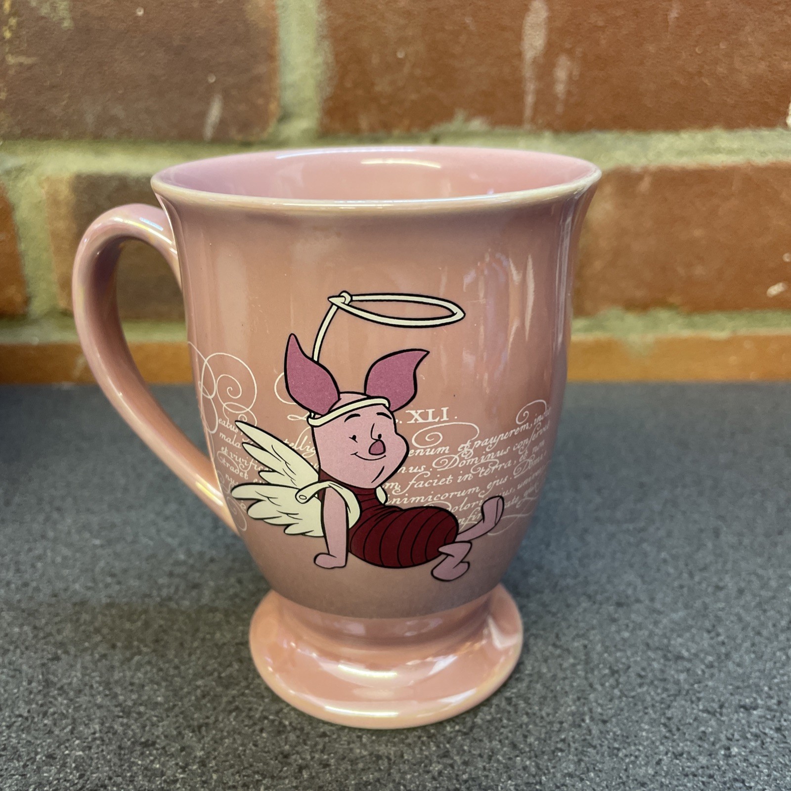 Angel Piglet Mug Pink Pearlescent Winnie the Pooh Disney RARE