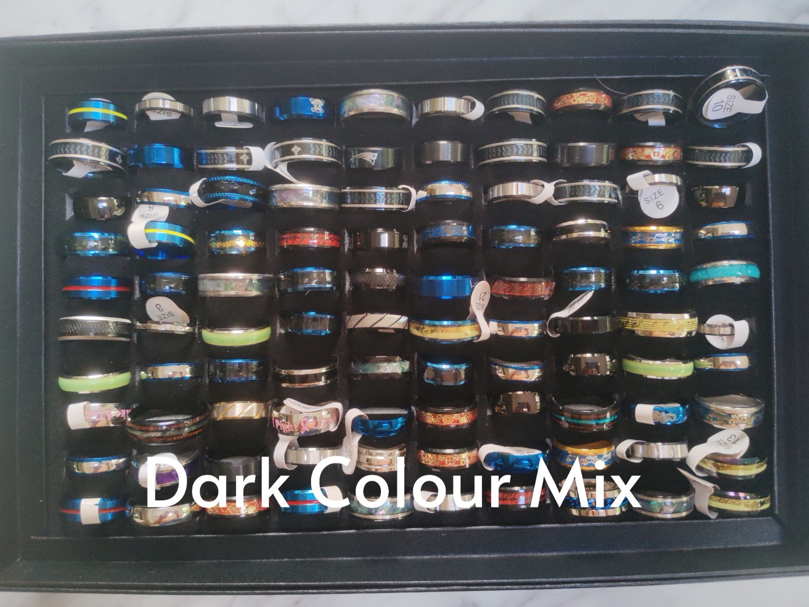 Wholesale Job Lot 100 - 1000 Rings Free Display Box Stainless Steel Men Women
