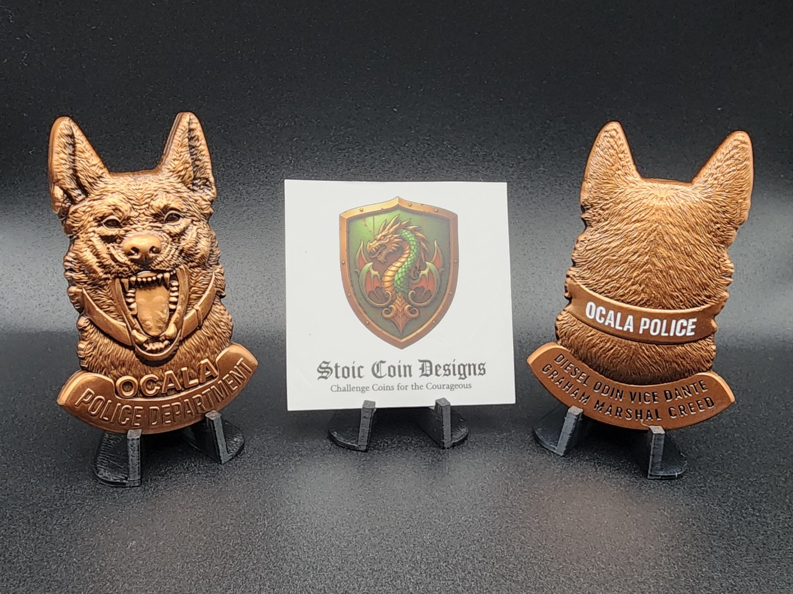 Ocala PD 2025 K-9 3d Challenge Coin 2.5" - Copper
