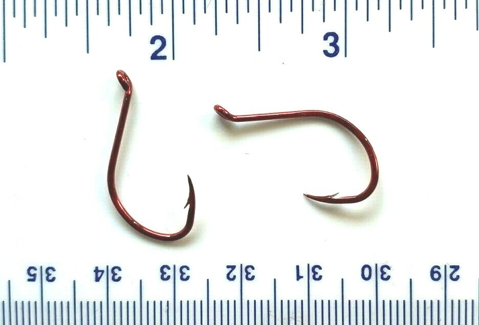 100 VMC 8299TR Faultless Live Bait Red Octopus Fish Hooks size 1 - France