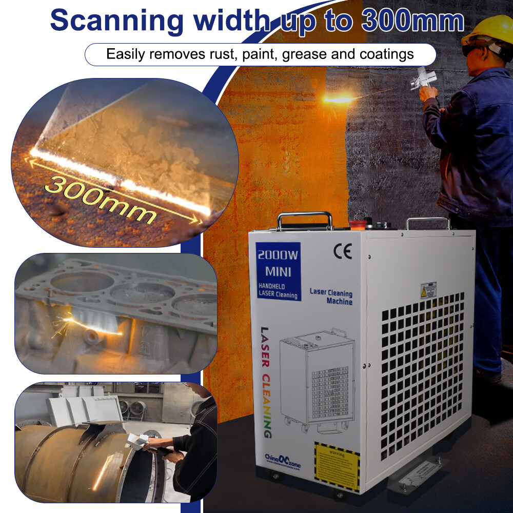 2000W Handheld Laser Cleaning Machine 9 clean modes Rust Paint Oxide Remover US