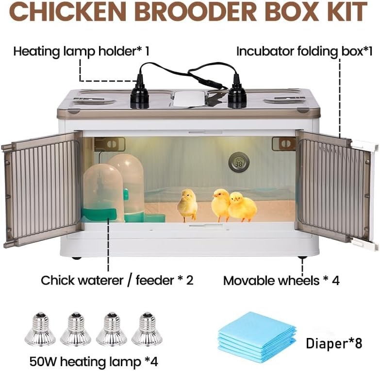 Brooder Box for Chicks Quail Brooder Box with Thermostat Poultry Heater