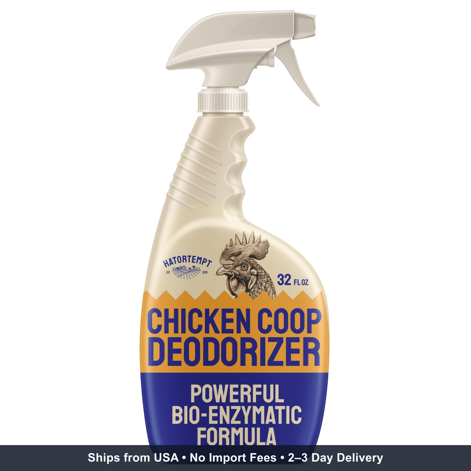Hatortempt 32 fl oz Chicken Coop Deodorizer and Cleaner Spray, Unscented | Surfa