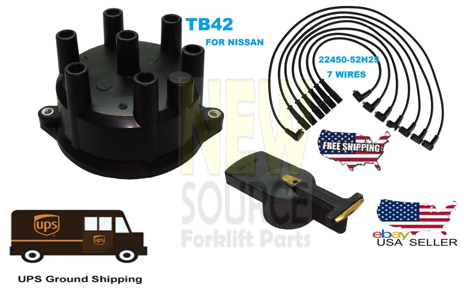 FOR NISSAN TB42 TUNE UP KIT 22162-52H20 22157-52H20 B2450-52K25 CAP ROTOR WIRES