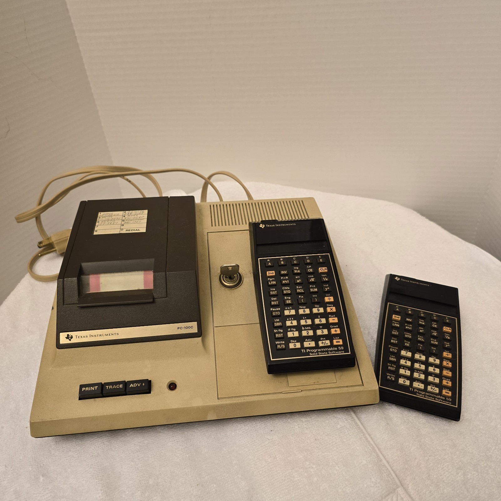 TI-59 & PC-100C Printer Station Vintage Calculators TECH TESTED Working